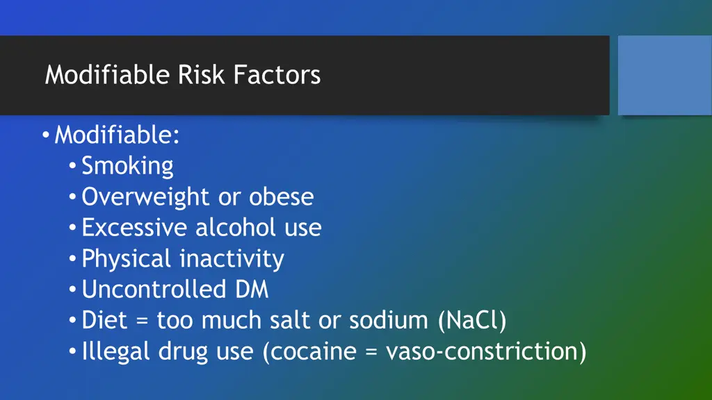 modifiable risk factors