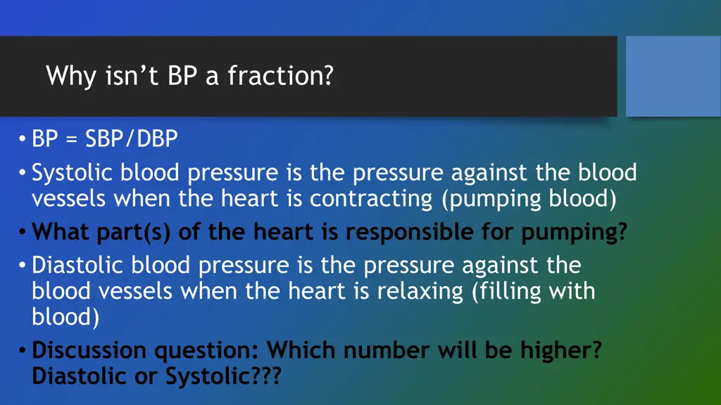 why isn t bp a fraction