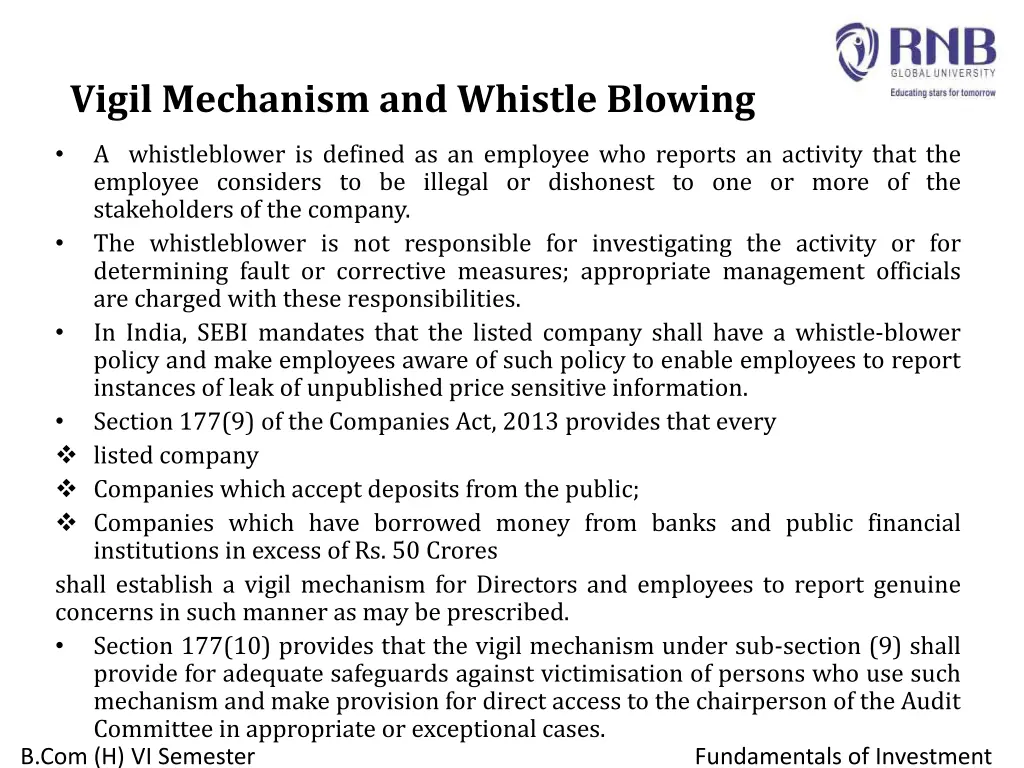 vigil mechanism and whistle blowing