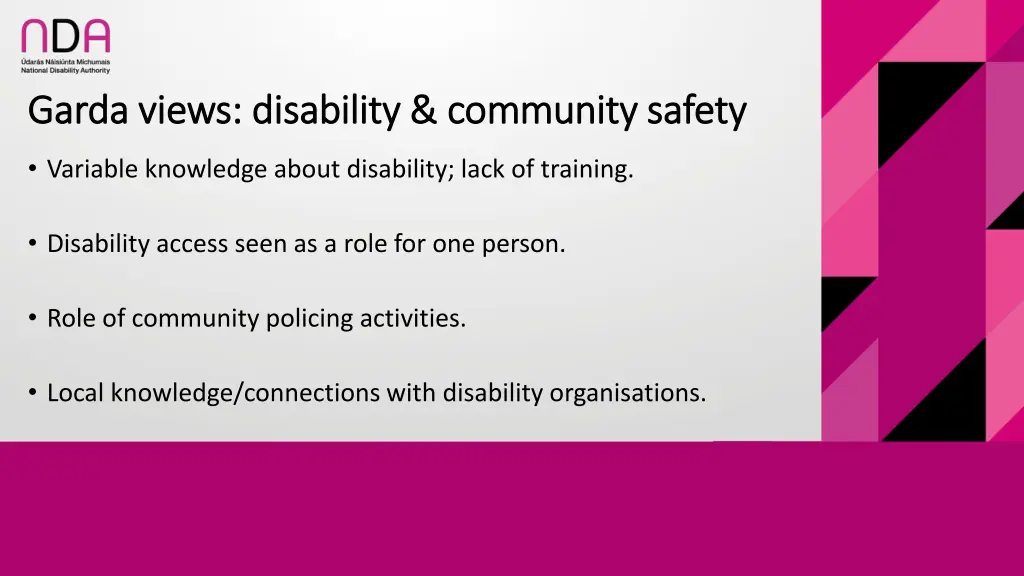 garda views disability community safety garda