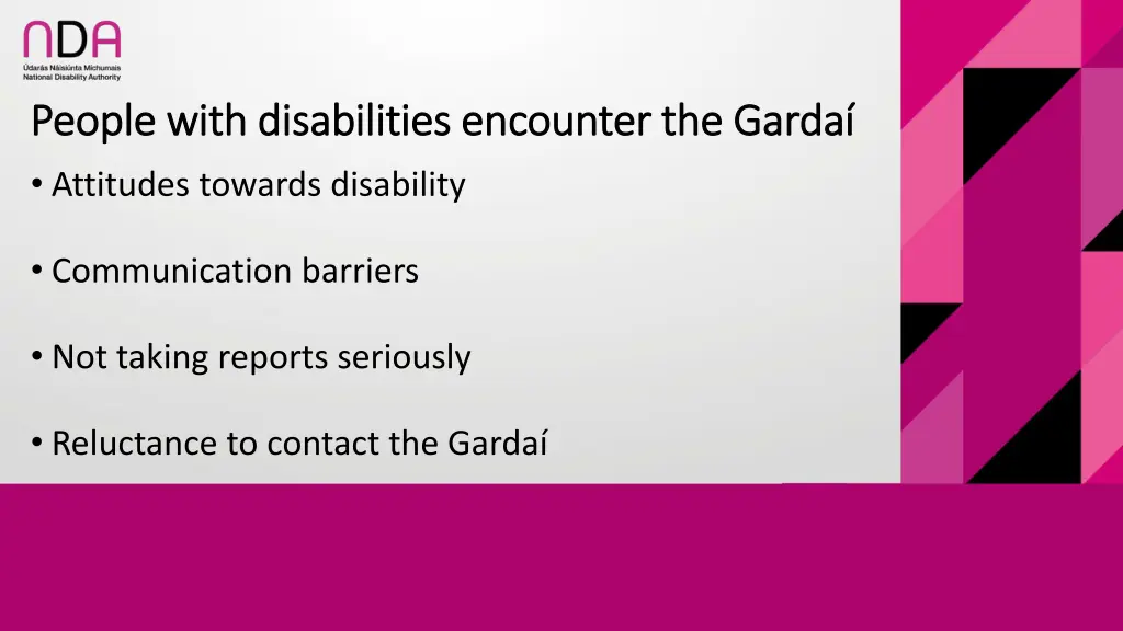 people with disabilities encounter the garda