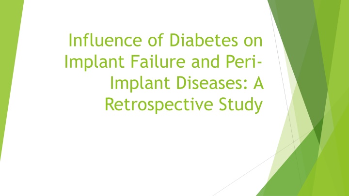 influence of diabetes on implant failure and peri