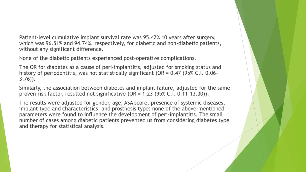 patient level cumulative implant survival rate