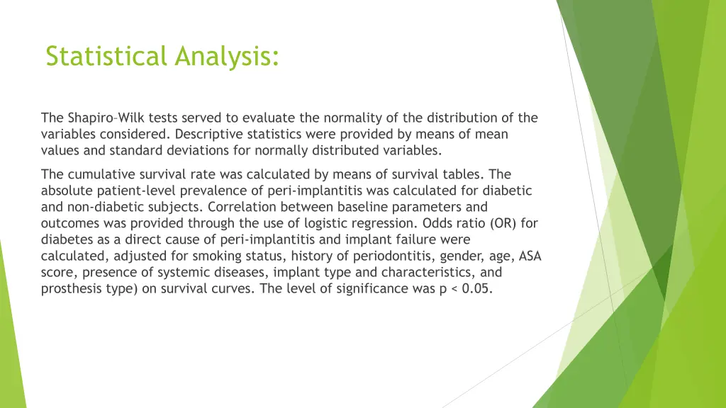 statistical analysis