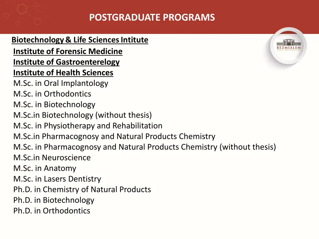 postgraduate programs