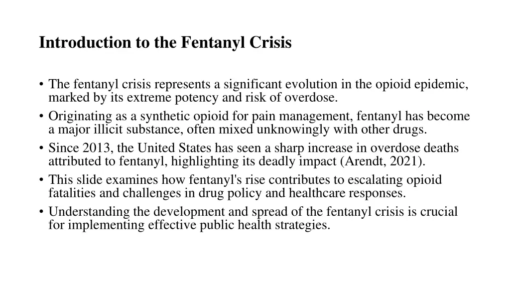 introduction to the fentanyl crisis