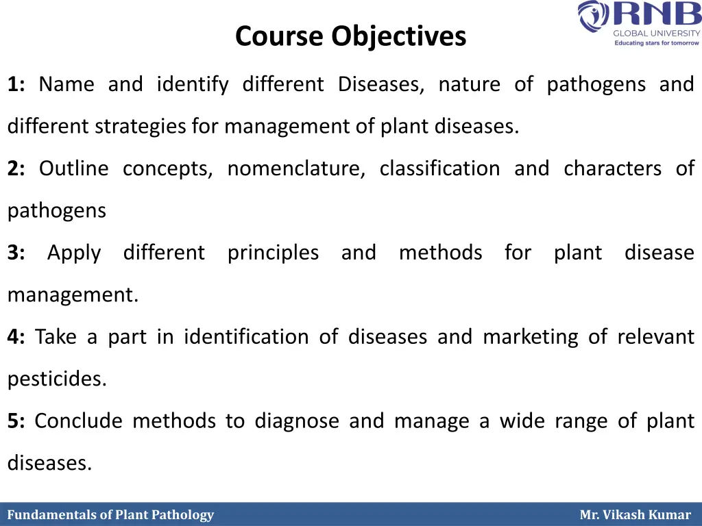 course objectives