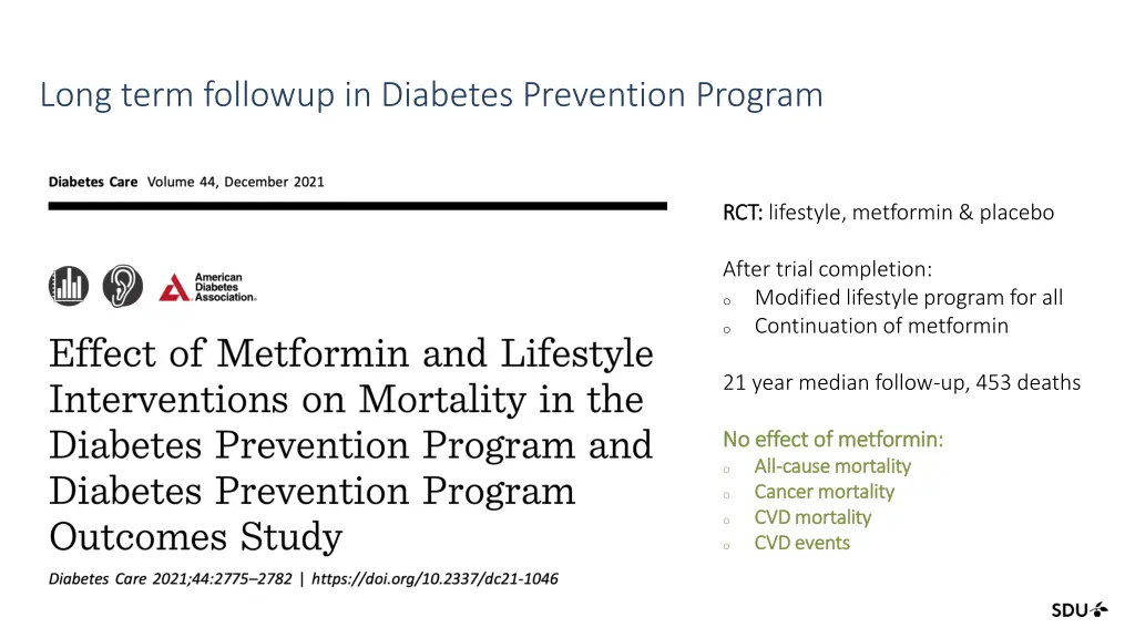 long term followup in diabetes prevention program