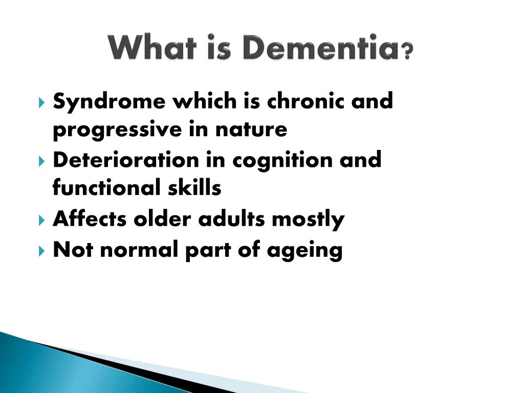 syndrome which is chronic and progressive