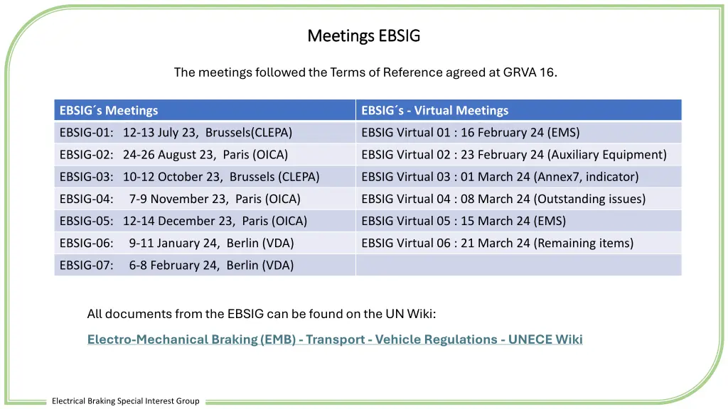 meetings ebsig meetings ebsig