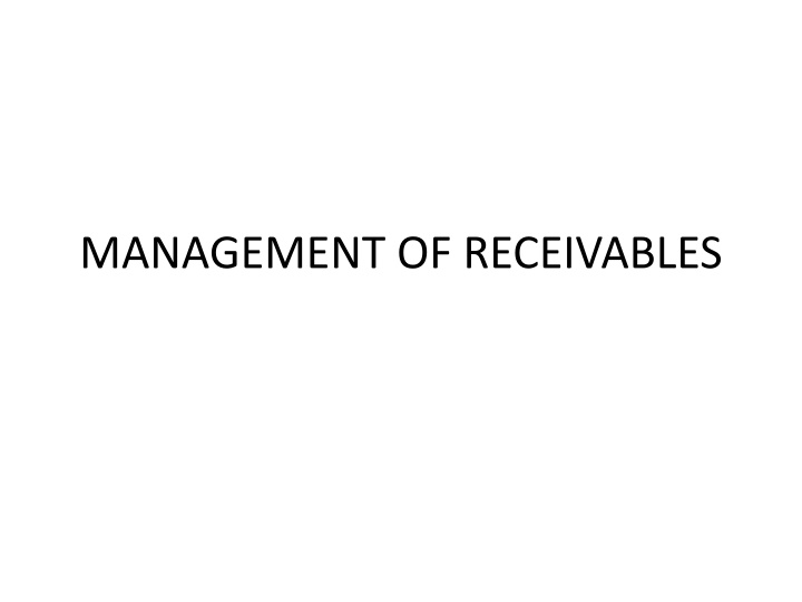 management of receivables