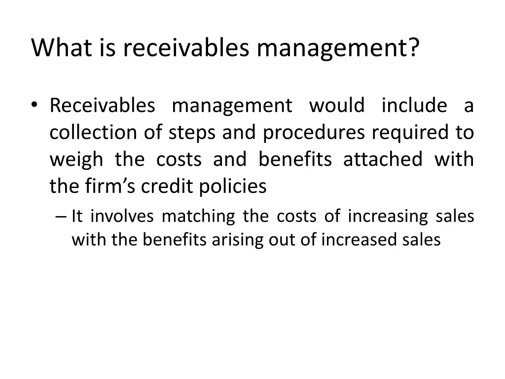 what is receivables management