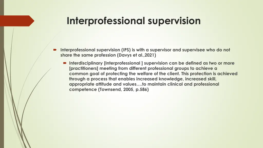 interprofessional supervision