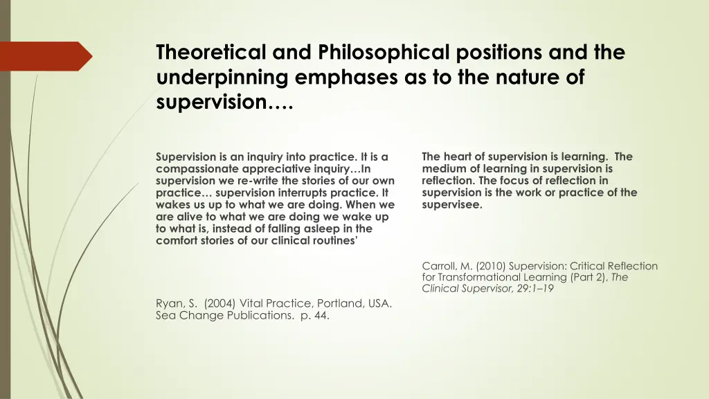 theoretical and philosophical positions