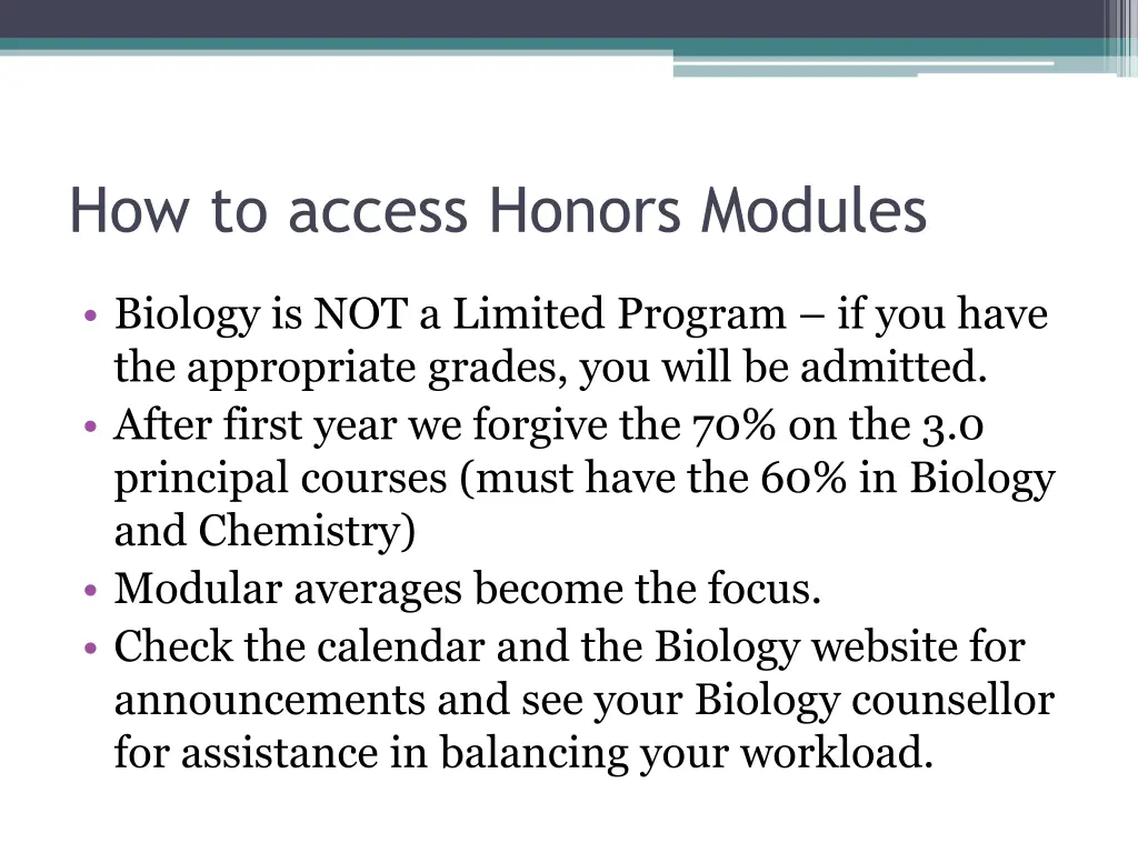 how to access honors modules