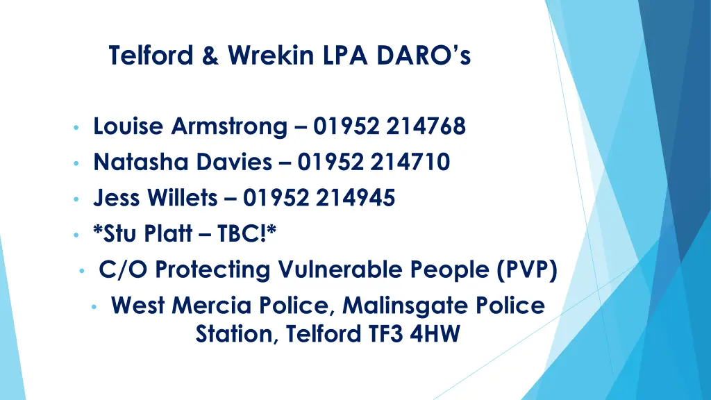 telford wrekin lpa daro s