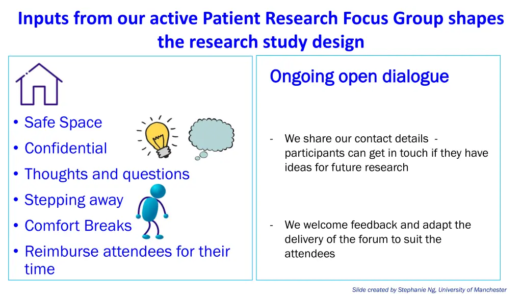 inputs from our active patient research focus