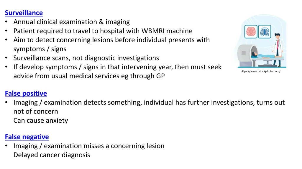 surveillance annual clinical examination imaging