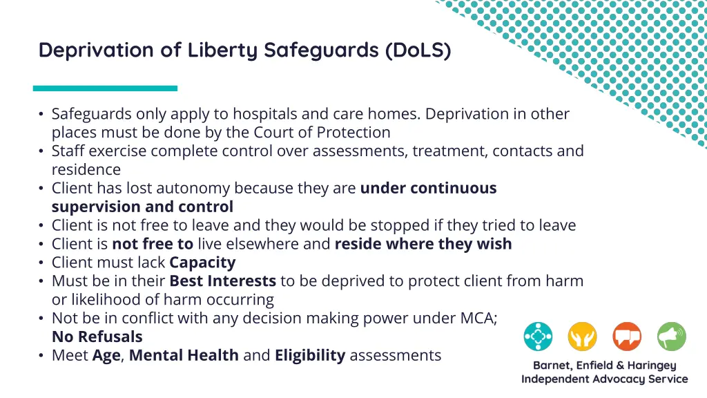 deprivation of liberty safeguards dols