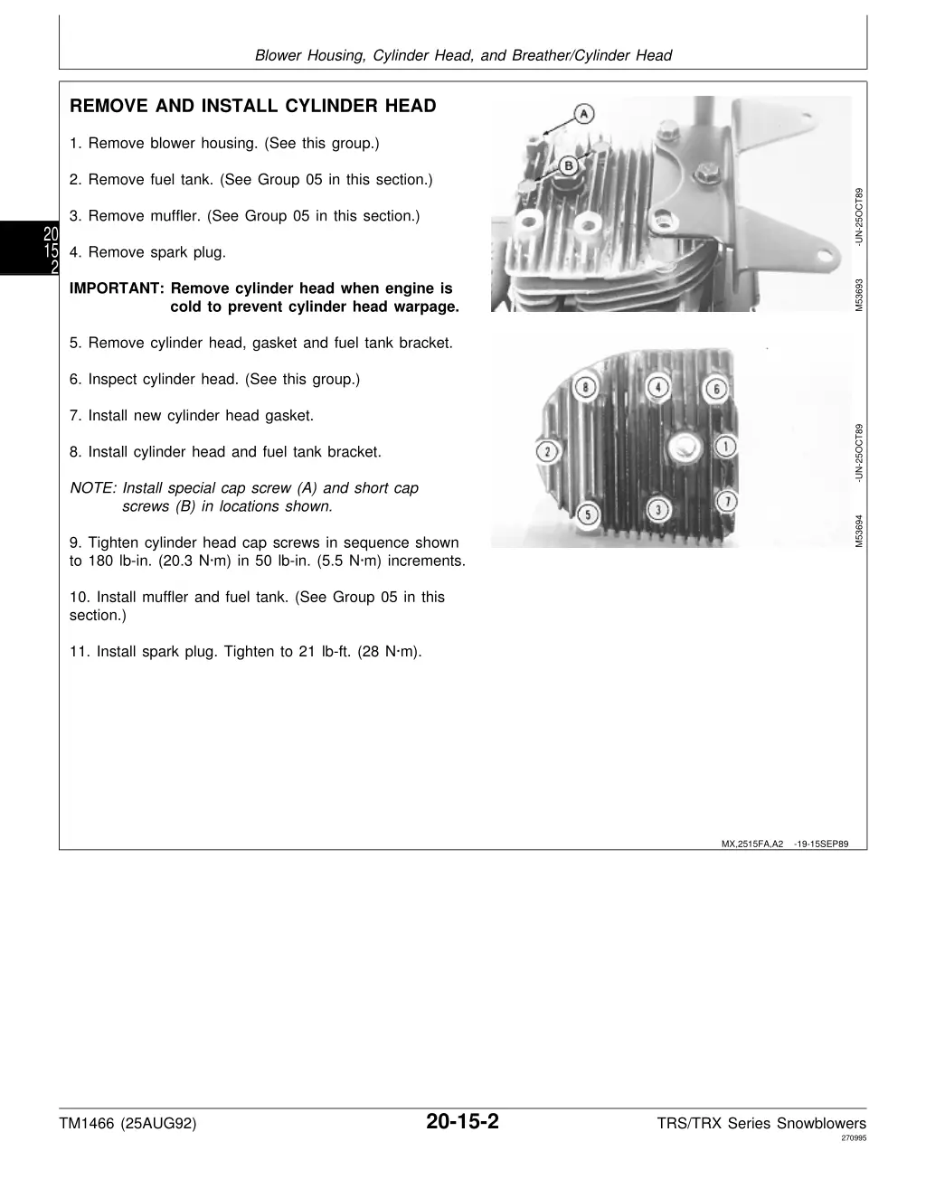 blower housing cylinder head and breather