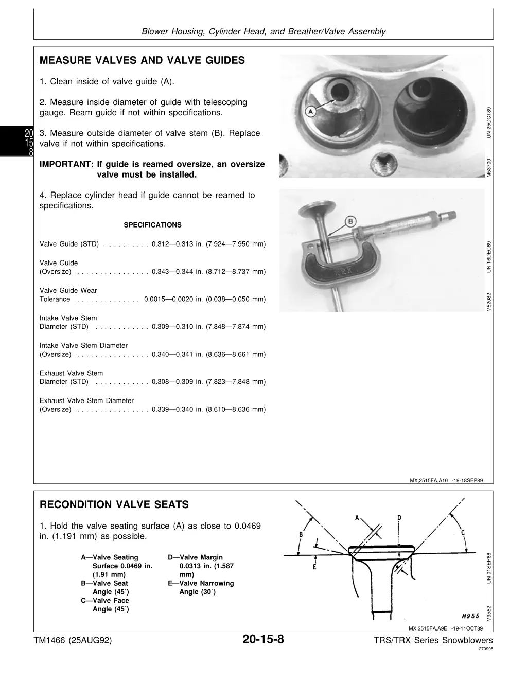 blower housing cylinder head and breather valve 4