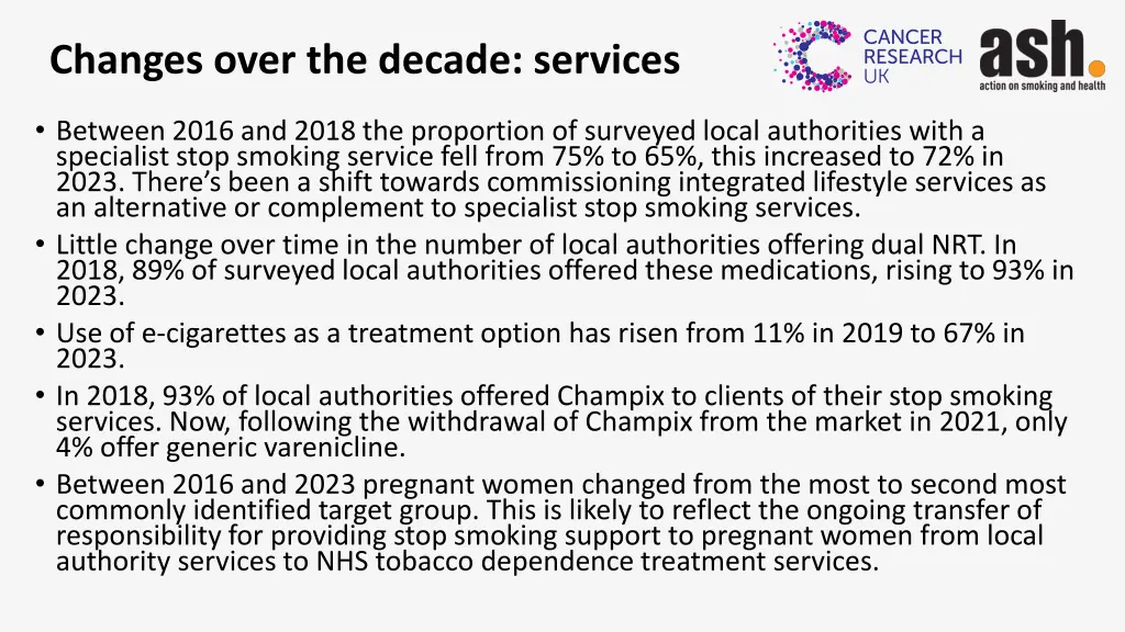 changes over the decade services