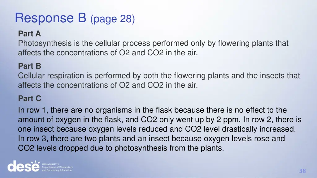 response b page 28 part a photosynthesis