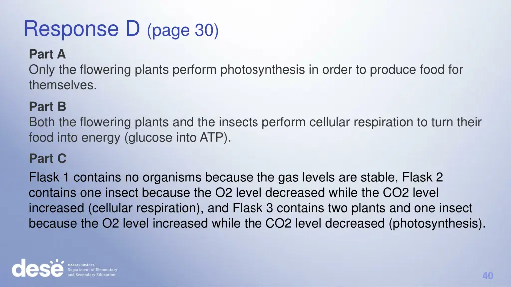 response d page 30 part a only the flowering