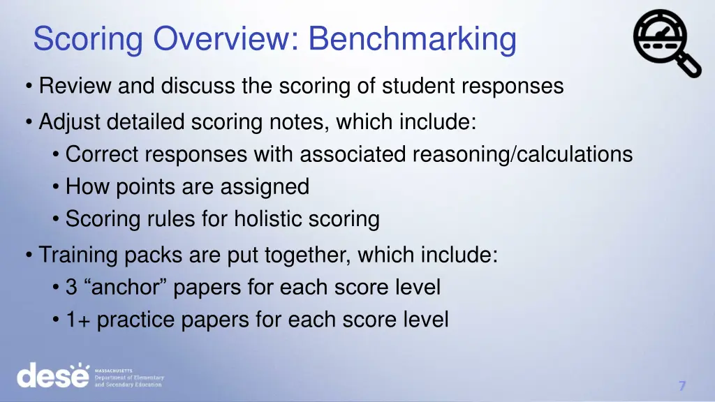 scoring overview benchmarking