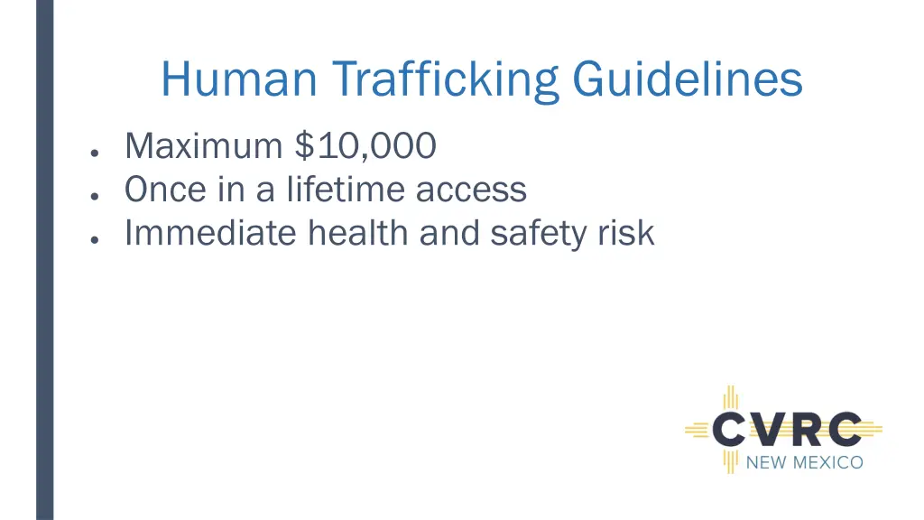 human trafficking guidelines