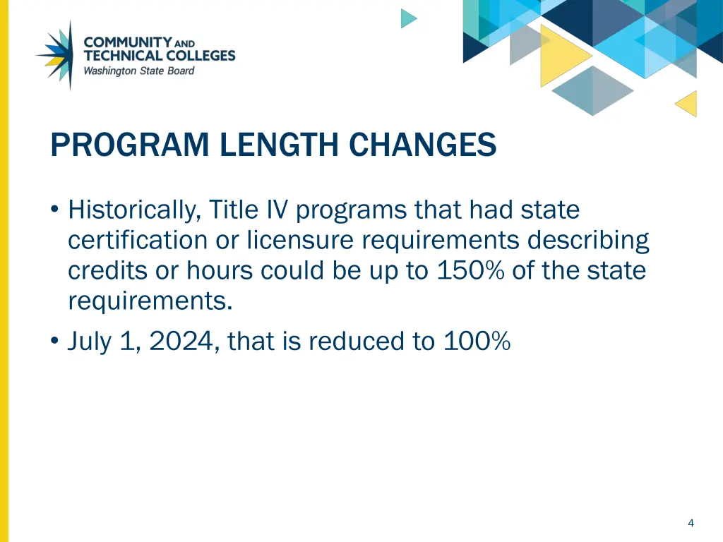 program length changes