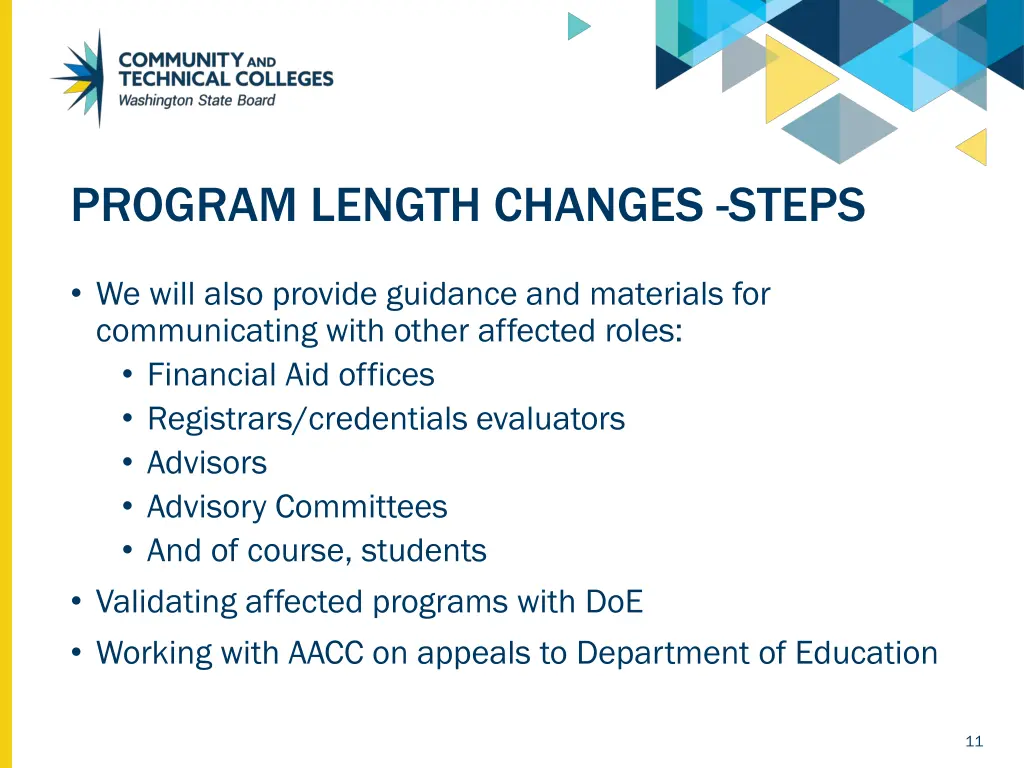 program length changes steps 1