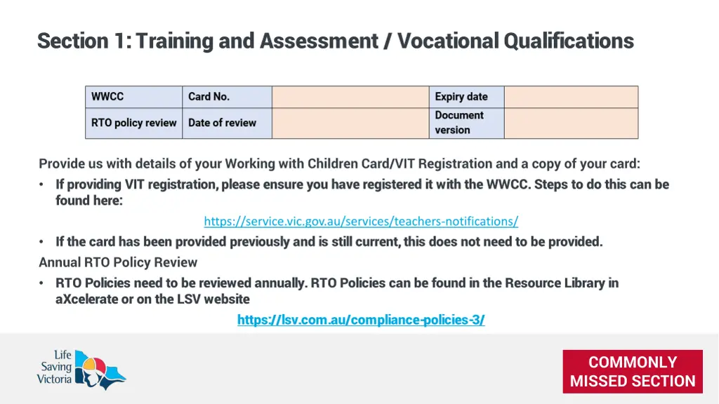 section 1 training and assessment vocational 1
