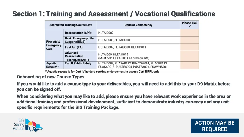 section 1 training and assessment vocational 3