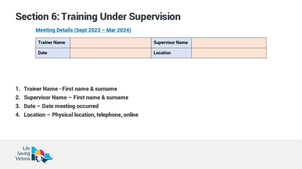 section 6 training under supervision 1