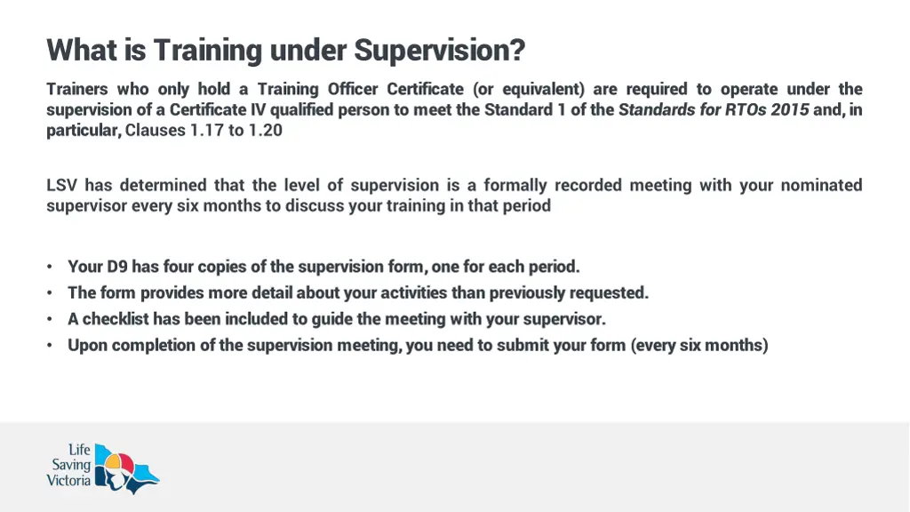 what is training under supervision