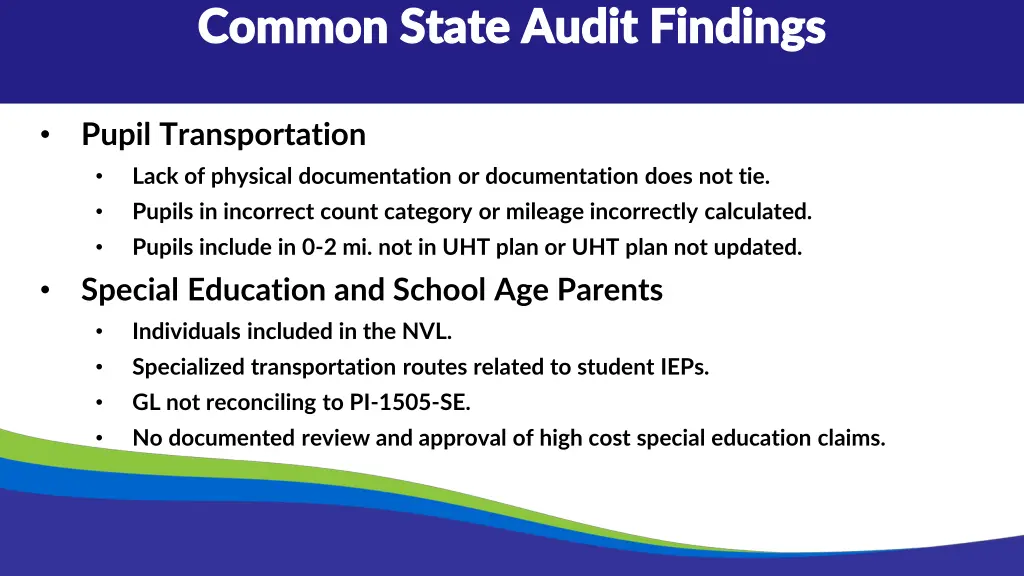 common state audit findings common state audit