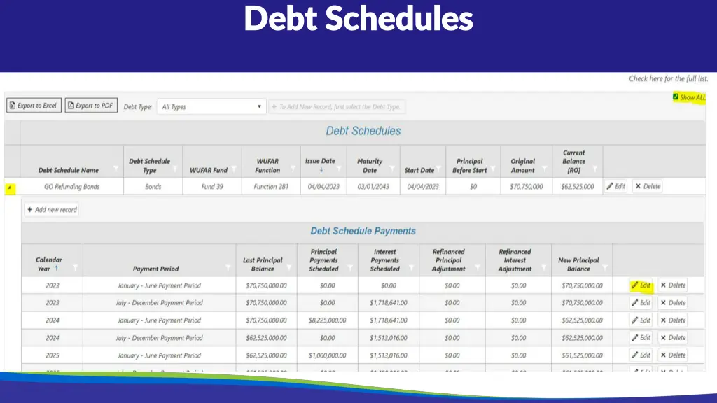 debt schedules debt schedules 1