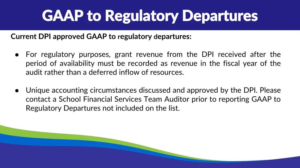 gaap to regulatory departures gaap to regulatory 1