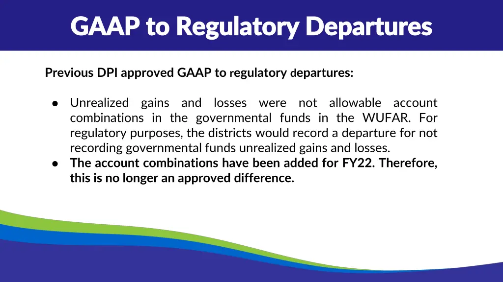 gaap to regulatory departures gaap to regulatory 2