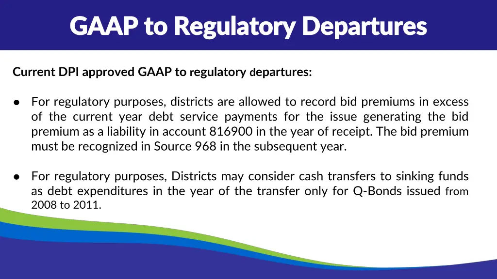 gaap to regulatory departures gaap to regulatory
