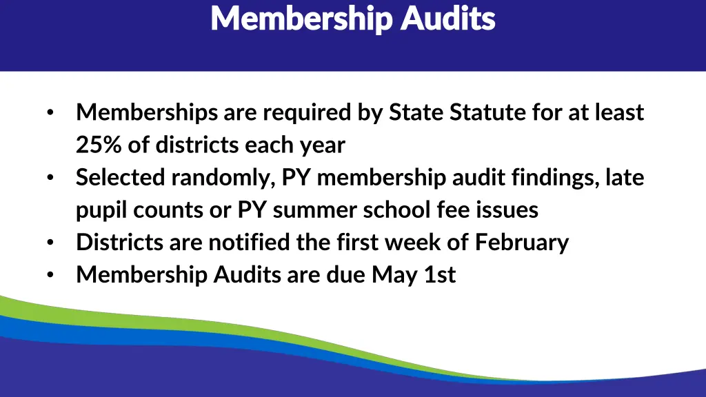 membership audits membership audits