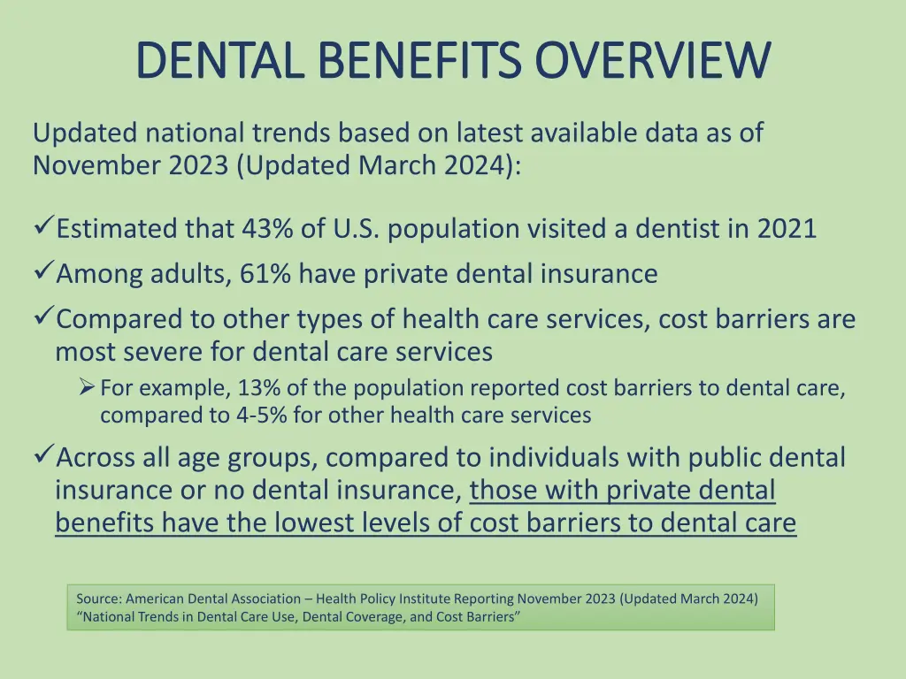 dental benefits overview dental benefits overview 1
