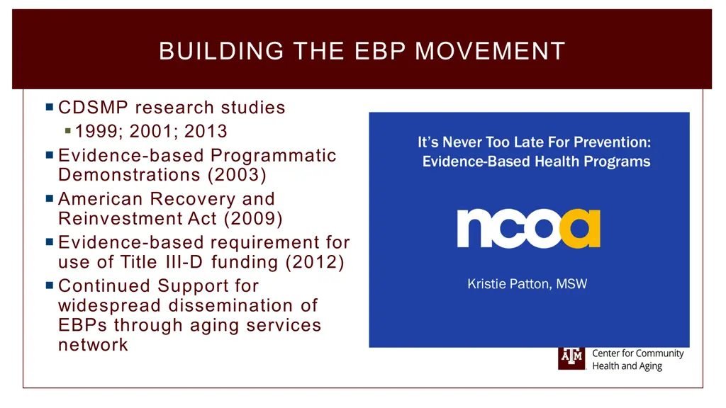 building the ebp movement