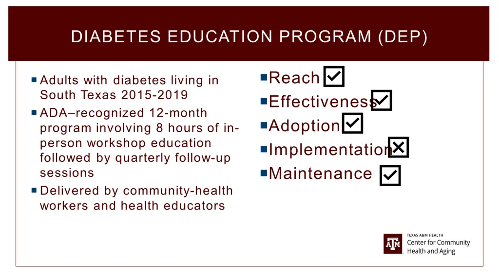 diabetes education program dep
