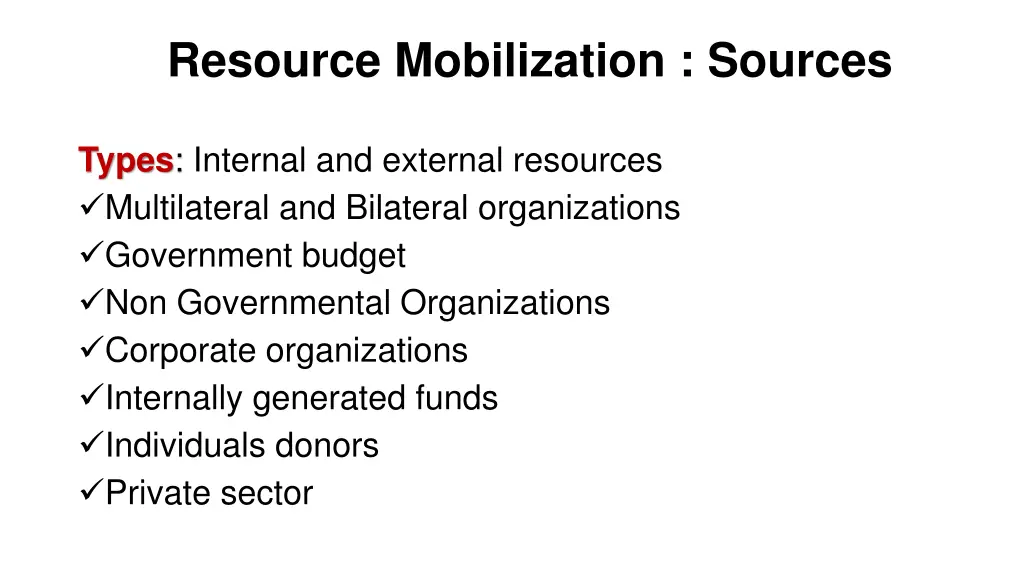 resource mobilization sources