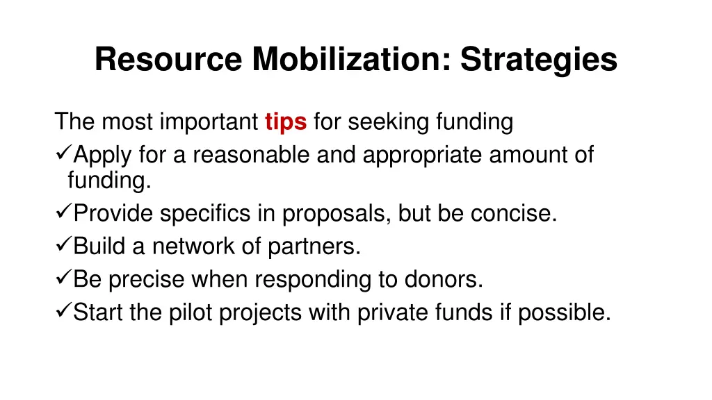 resource mobilization strategies