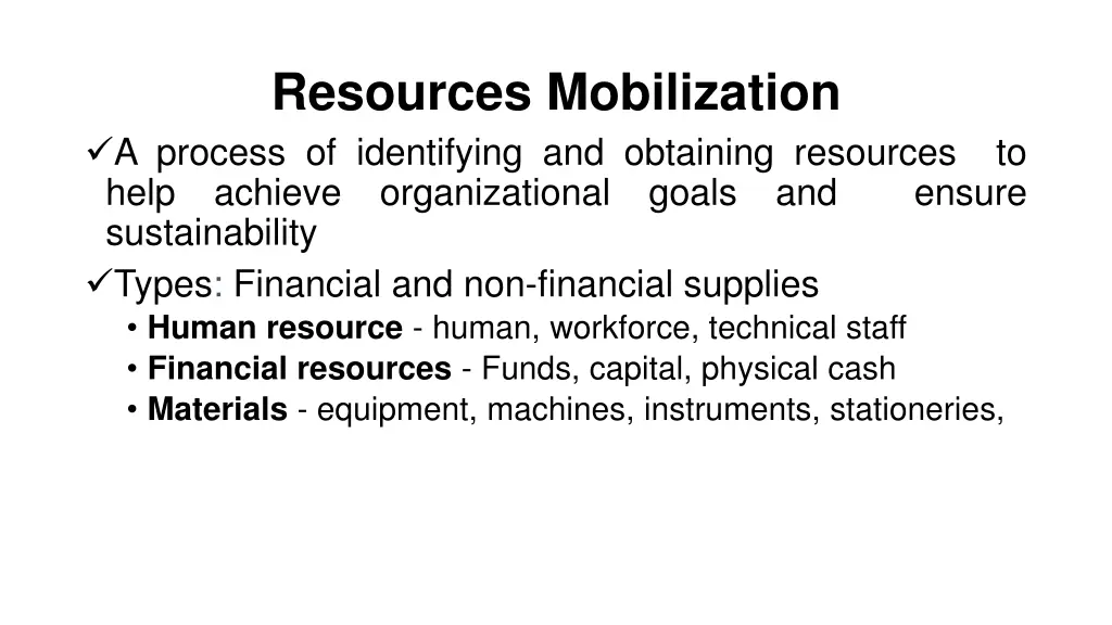 resources mobilization a process of identifying
