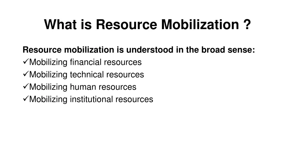 what is resource mobilization