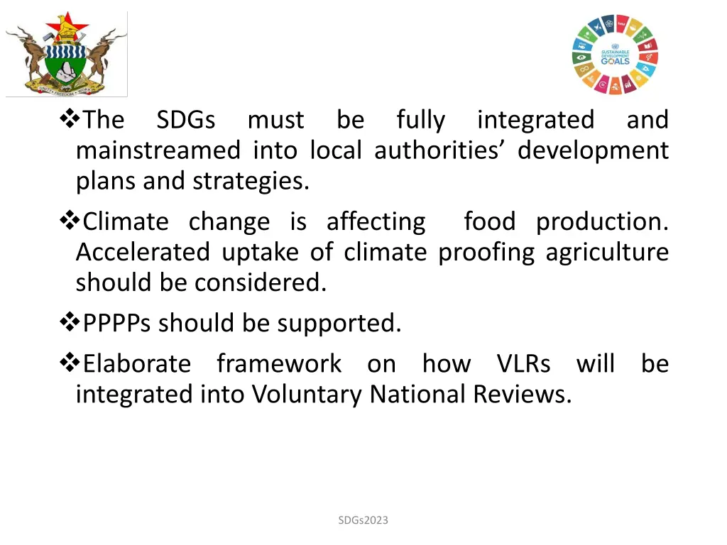 the sdgs must be fully integrated